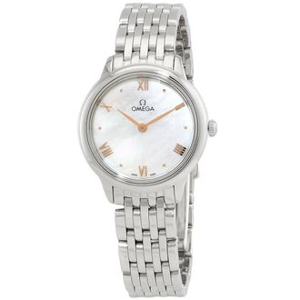 Omega Pre-owned Omega De Ville White Mother of Pearl Dial Ladies Watch 434.10.28.60.05.001