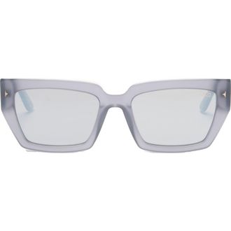 DEZI Switch 55mm Square Sunglasses in Steel /Smoke Flash at Nordstrom Rack