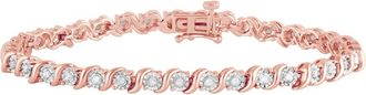 DiamondMuse Diamond Muse 0.50 cttw Rose Gold Over Sterling Silver Diamond Fashion Bracelet
