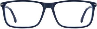 Carrera 54mm Rectangular Optical Glasses in Blue at Nordstrom