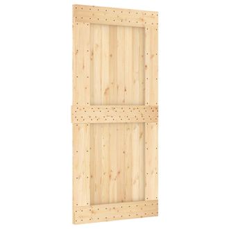 vidaXL Puerta Corredera Narvik Natural Y Negro 95 X 210 Cm (213,5 Cm) Vidaxl