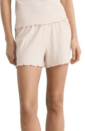 Mango Cotton Pointelle Pajama Shorts in Pink at Nordstrom, Size Medium