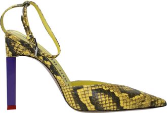 The Attico Yellow Leather High Heel Womens Pumps