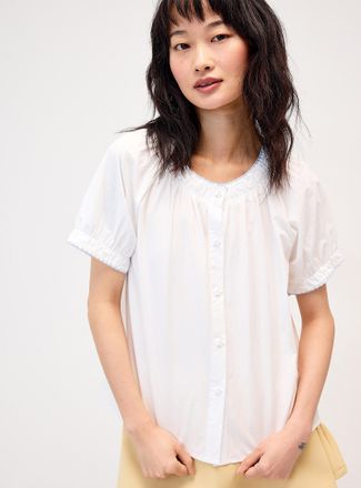 Twik Womens Flower buttons poplin shirt