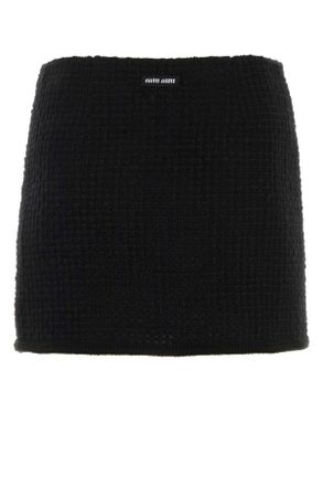 Miu Miu Womens Black Boucle Mini Skirt Nero Pawv Gonne