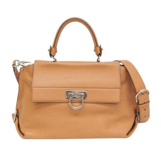 Ferragamo Pre-owned Medium Sophia Handbag - Dames - Pre-owned - Bruin - Maat: ONE Size Leer