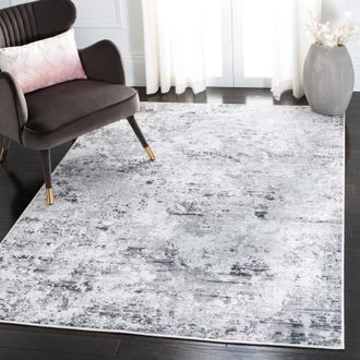 Safavieh Amelia Machine Made Area Rug, Grey / Ivory Contemporary Style Easy Care