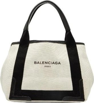 Balenciaga Pre-owned Tote Bags, female, Beige, Size: ONE SIZE Pre-owned Canvas Tote Bag