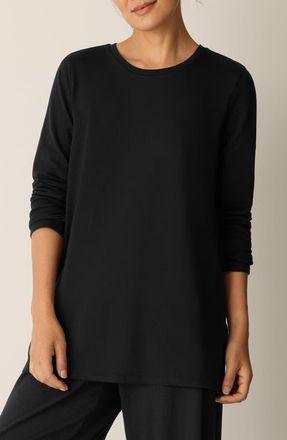 Eileen Fisher Crewneck Top in Black at Nordstrom, Size X-Large