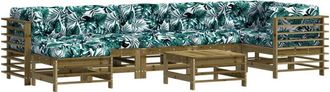 vidaXL Juego De Muebles Jard&iacute;n 8 Pzas Y Cojines Madera Pino Impregnada Vidaxl