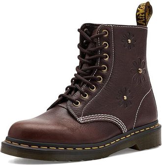 Dr. Martens 1460 Pascal Flower Womens Boots Dark Brown : UK 9 (US Womens 11) M, Leather