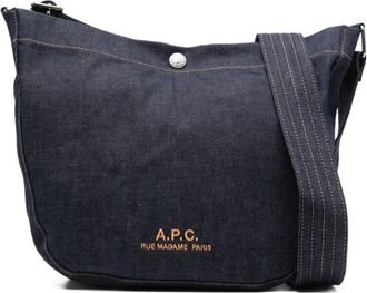 A.P.C. M67010 IAI Bum Bag - Heren - Schoudertassen - Blauw - ONE Size - Katoen - Tassen