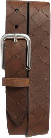 Johnston & Murphy Basketweave Embossed Leather Belt in Brown at Nordstrom Rack, Size 38