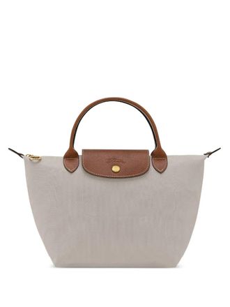 Longchamp small Le Pliage Original flap tote bag - women - Calf Leather/Recycled Polyamide/Polyamide - OS - Neutrals