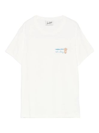 MC2 Saint Barth Emilie W embroidered-detail T-shirt - women - Organic Cotton - L - White