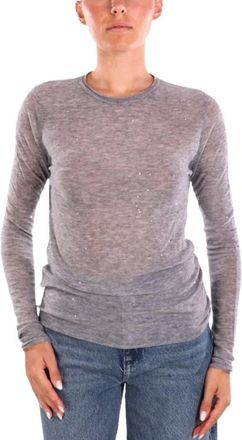 Pinko Pinko, Truien & Vesten, Dames, Grijs, S, Ronde hals Lange Truien