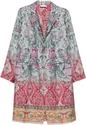 Pierre-Louis Mascia Pierre Louis Mascia Womens Silk Printed Single-Breasted Coat