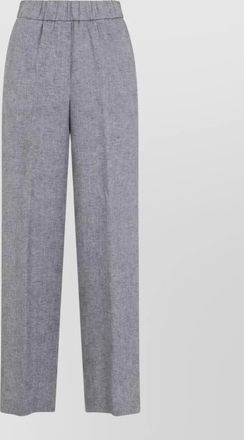 PESERICO linen straight leg trousers back and side pockets
