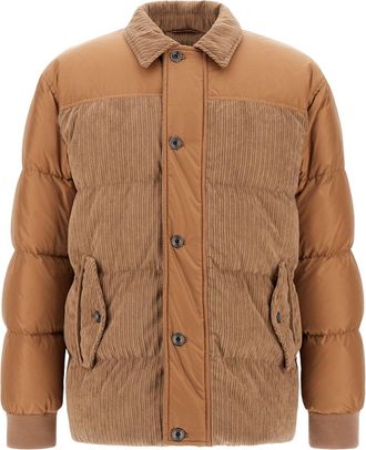 Herno Wide-Ribbed Corduroy Jacket with Down Padding and Polartech Technology