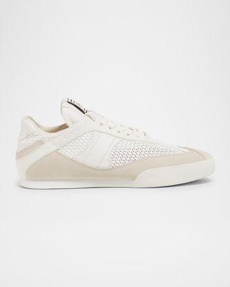 Chlo&eacute; Kick Mesh and Leather Low-Top Sneakers