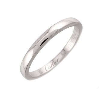 Cartier Silver Platinum 950 Band Ring (Pre-Owned)