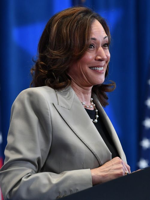 U.S. Vice President Kamala Harris holds a campaign event that is her seventh visit to North Carolina this year and 15th trip to the state since taking office in Fayetteville NC, North Carolina, United States on July 18, 2024.