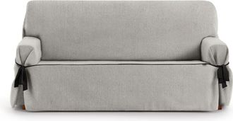 Eysa Funda de sofá tres plazas con lazos gris claro 180 - 230 cm