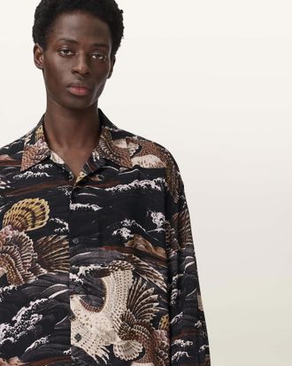 AllSaints Corsican Printed Oversized Shirt