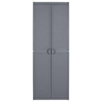 Berkfield Home Garden Storage Cabinet Grey 65x45x172 cm PP Rattan | Size: 65 x 45 x 172 cm