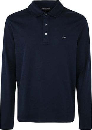 Michael Kors Long Sleeve Sleek MK Crew Polo - Heren - Tops - Blauw - Maat: S