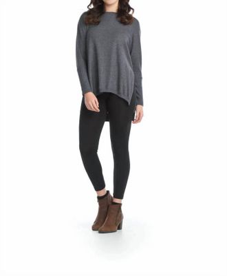 Papillon Soft Heathered Ovesized Sweater In Charcoal