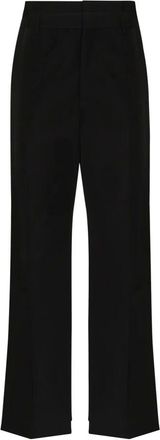 Valentino Broeken, Heren, Zwart, M, Leer, Logo-Embroidered Tailored Broeken