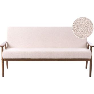 Beliani Sofa 3 Seater ESRUM Boucle Dark Brown/ Beige