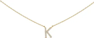 House of Brilliance 10K Gold Diamond Accent A-Z Block Initial Pendant Necklace