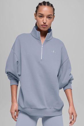 Alo | Accolade 1/4 Zip Pullover Top in Winter Frost, Size: Medium