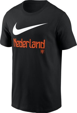 Nike Netherlands Nike Mens Soccer T-Shirt in Black | M11332P960KNVB-BLK