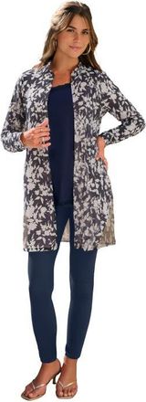 Roaman's Kate Georgette Tunic in Black Shadow Floral at Nordstrom, Size 12