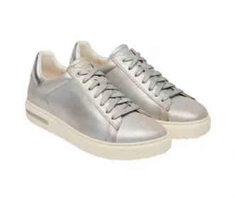 Birkenstock Womens Bend Low Shoes In Washed Metallic Silver