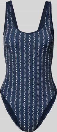 Tommy Hilfiger Badeanzug mit Allover-Muster in Marine, Größe XS