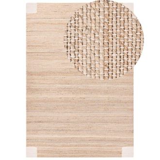 Beliani Area Rug Light Beige Jute 160 x 230 cm Rectangular Woven Rustic Style Living Room Bedroom AMRAVATI