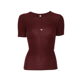 BASERANGE Heart-cutout Ribbed T-shirt