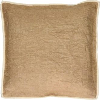 POMAX Coj&iacute;n de lino ocre 45X45