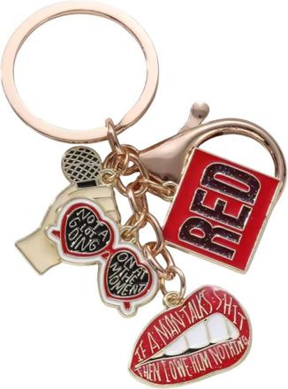 Generic Red Glasses Metal Enamel Gold Album Cover Taylor Name Singer Acrylic Plastic Metal Enamel Decorative Keyring Bag Charm Key Ring Chain Keychain Persona