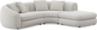 Castlery Fable Single Arm Sectional Sofa Right Facing Customized, (Performance Boucle) Light Grey, Spill Resistant, Ultra Deep Seats for Castlery