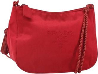Prada Pre-owned Mini Bags, female, Red, Size: ONE SIZE Pre-owned Satin Mini Bag