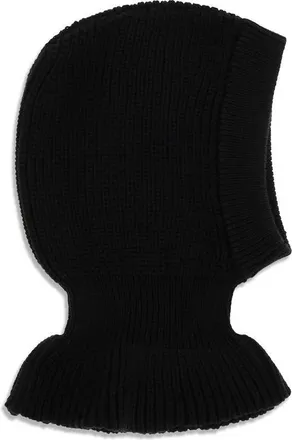 Christophe Lemaire LETA0029LK1069BK999BB Ribbed Merino Wool Beanies - Black
