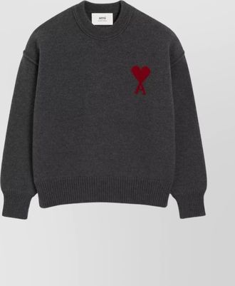 Ami wool ribbed loose-fit crewneck sweater