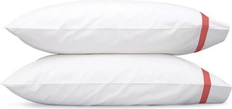 Matouk Lowell 600 Thread Count Set of 2 Pillowcases in Coral at Nordstrom, Size King
