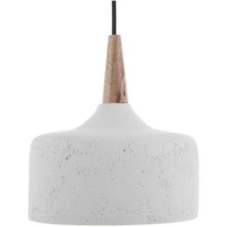 Beliani Lampadario Moderna in Gesso Bianco Paralume a Campana Stile Industriale Burano