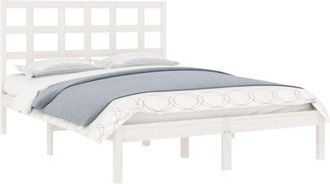 vidaXL Bed Frame without Mattress White 200x200 cm Solid Wood Vidaxl